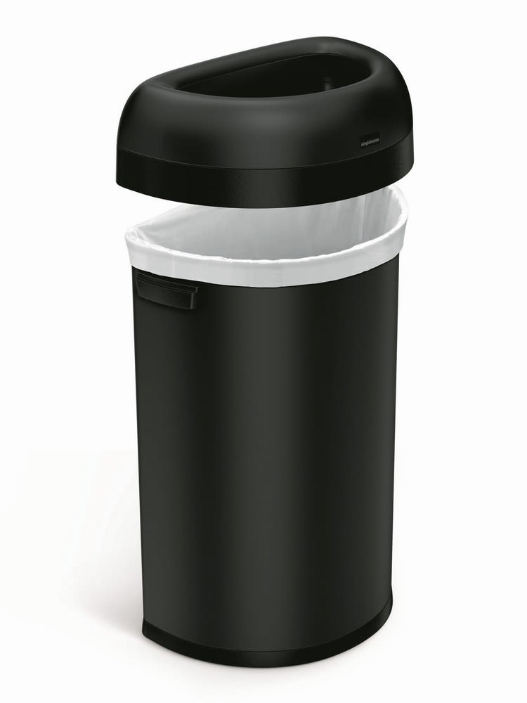 GuestSupply US | Simplehuman 60 Liter Semi-Round Open Trash Can